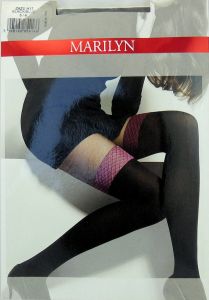 Marilyn Zazu H17 1/2 rajstopy jak pończochy black/pink